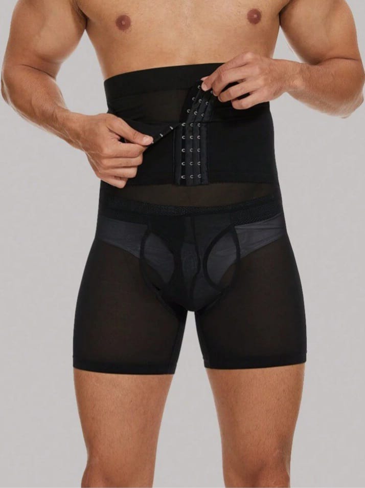 Men's High-Waist Compression Shapewear Shorts – Tummy Control Body Shaper Underwear